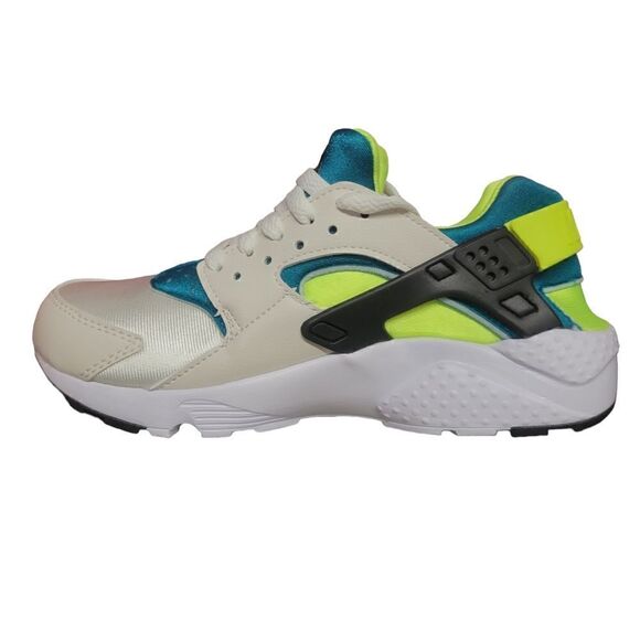 Nike Air Huarache Run Kids Size 4Y/Womens 5.5 Phantom Black Volt 654275-045 - Picture 3 of 7